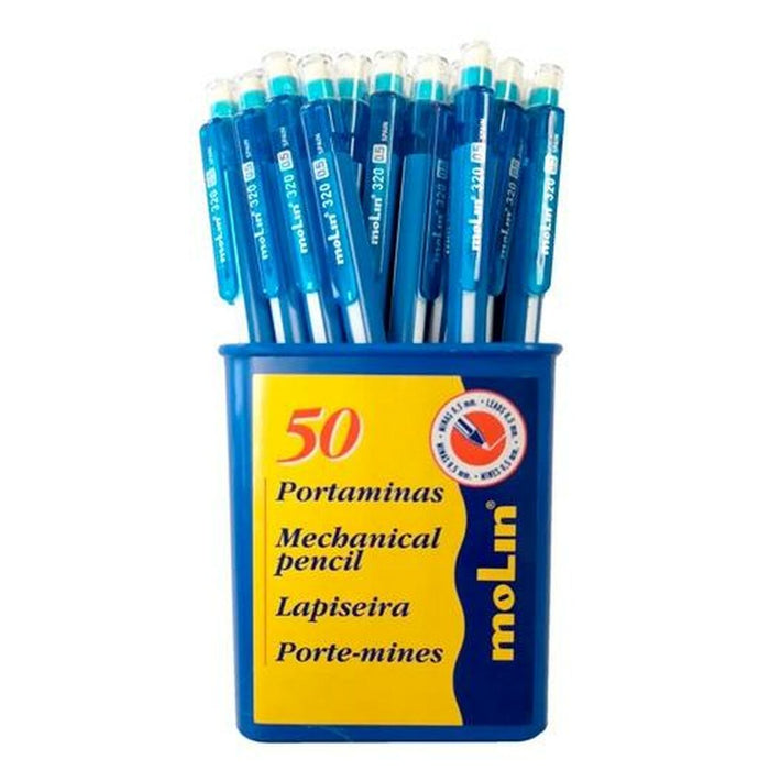 Mechanical pencil set Molin Albastru 0,5 mm (50 Piese)