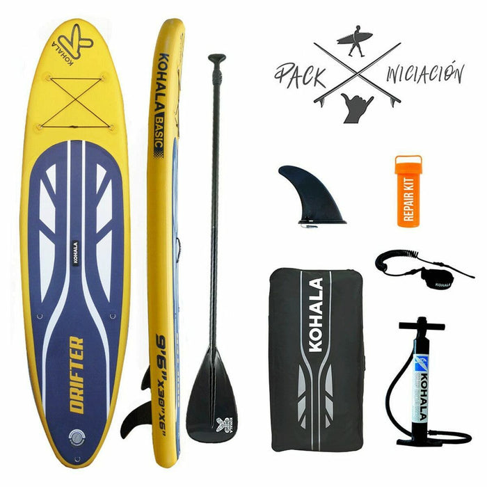 Placă gonflabilă de paddle surf cu accesorii Kohala Drifter Galben (290 x 75 x 15 cm)