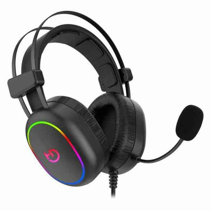 Cască cu Microfon Gaming Hiditec Erys ARGB ARGB Negru Roșu