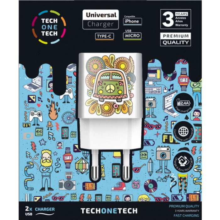 Încărcător de Perete Tech One Tech TEC2503 Alb (1 Unități)