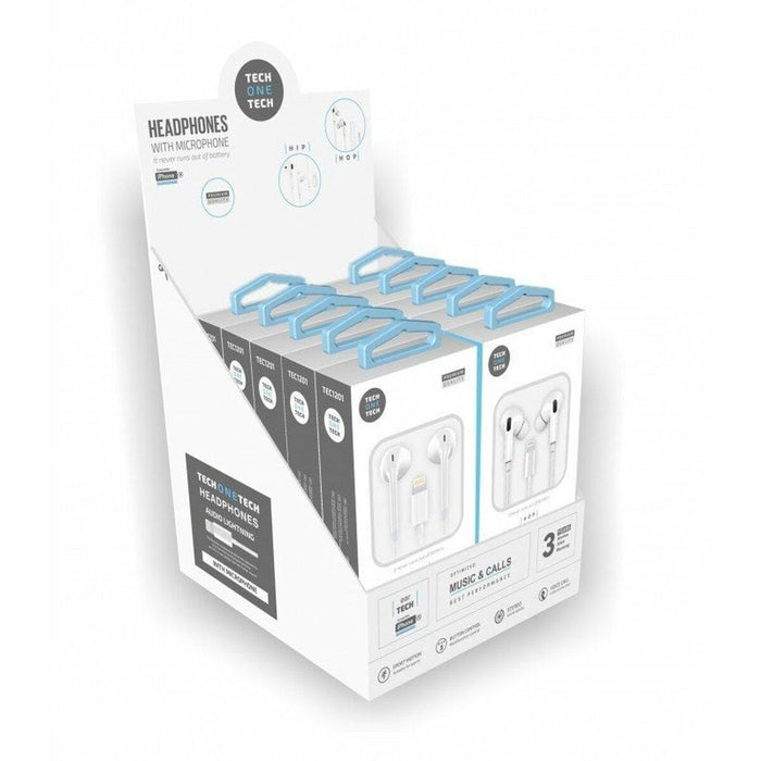 Căști cu Microfon Tech One Tech TEC1203 Alb 10 Unități