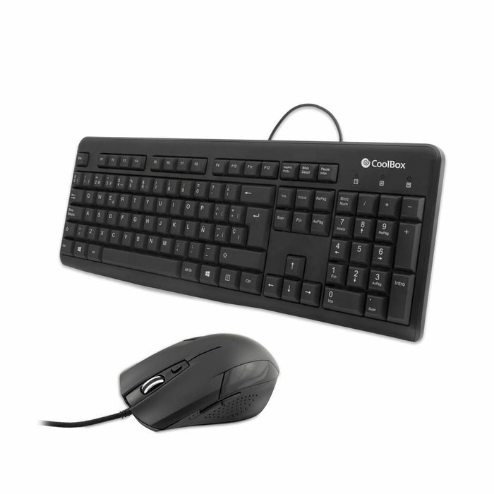 Tastatură și Mouse CoolBox COO-KTR-01U Qwerty Spaniolă Negru