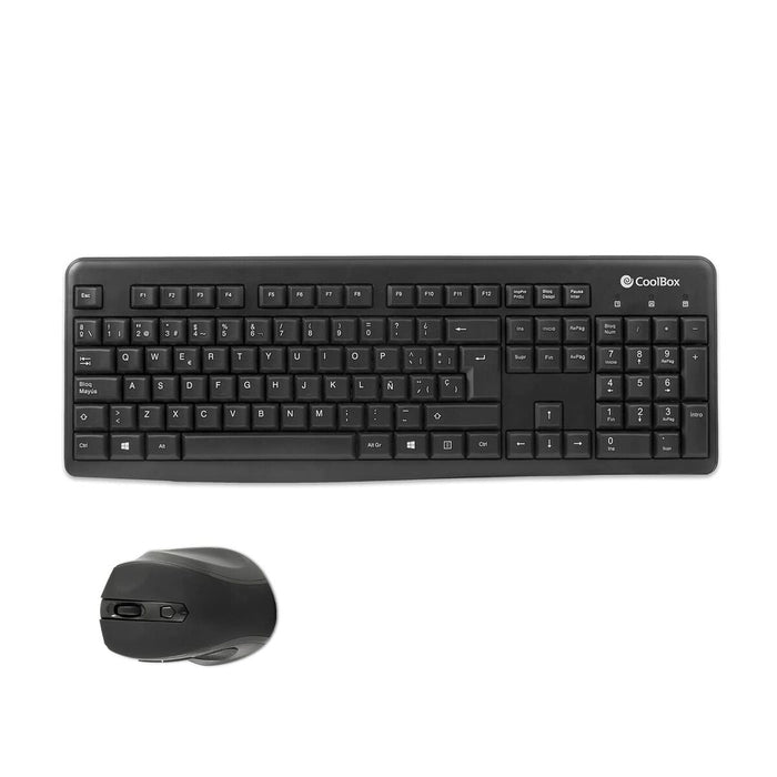 Tastatură și Mouse CoolBox COO-KTR-02W Negru Spaniolă Qwerty Spaniolă