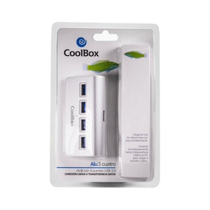Hub USB CoolBox COO-HU4ALU3 Argintiu