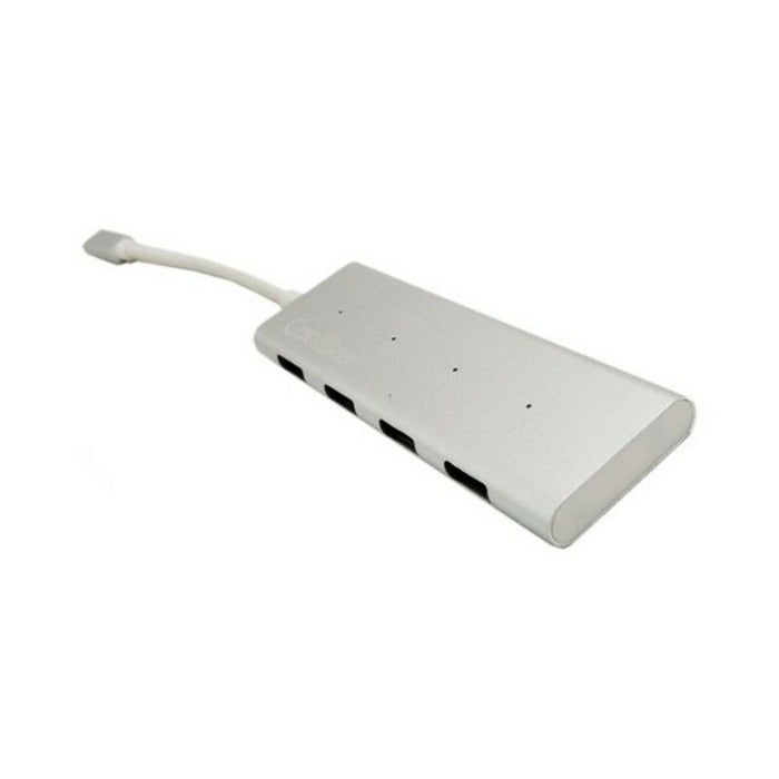 Hub USB C CoolBox COO-HUC4U3 Aluminiu Alb