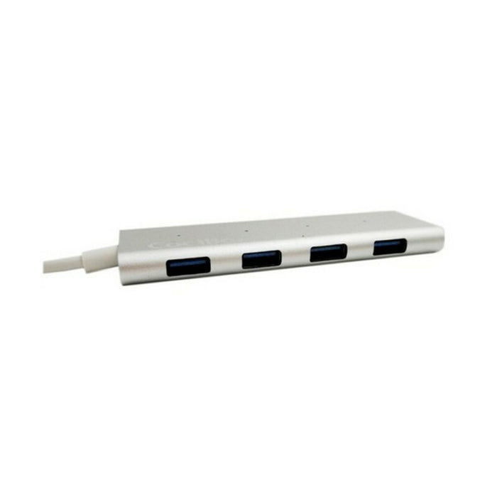 Hub USB C CoolBox COO-HUC4U3 Aluminiu Alb
