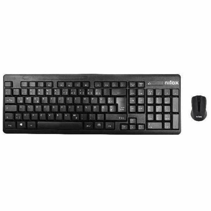 Tastatură și Mouse Nilox Combo de ratón más teclado wireless Negru Qwerty Spaniolă