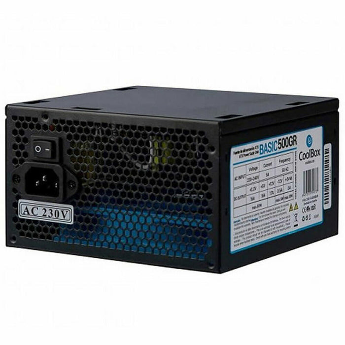 Sursă de Alimentare CoolBox COO-FA500B-BKB ATX 500 W 2100 W 6 W 300 W 80 W RoHS CE