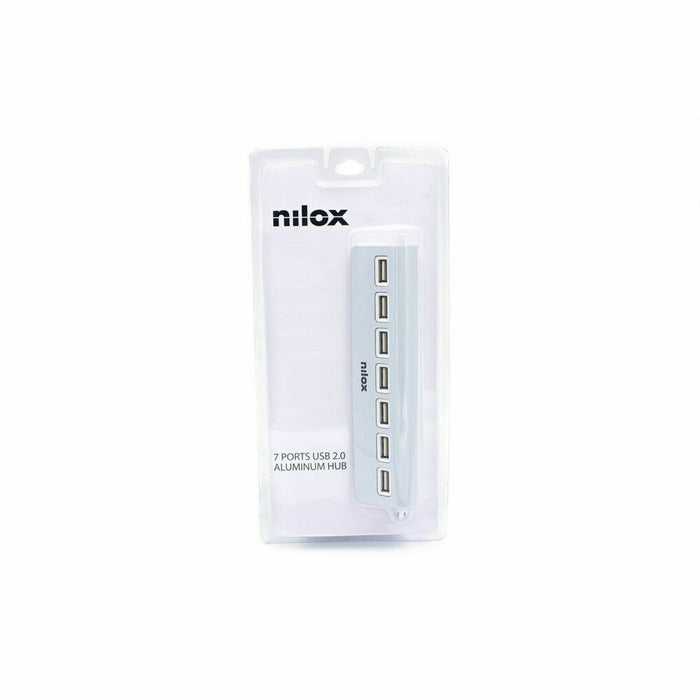 Hub USB Nilox NXHU7ALU2 Negru Gri
