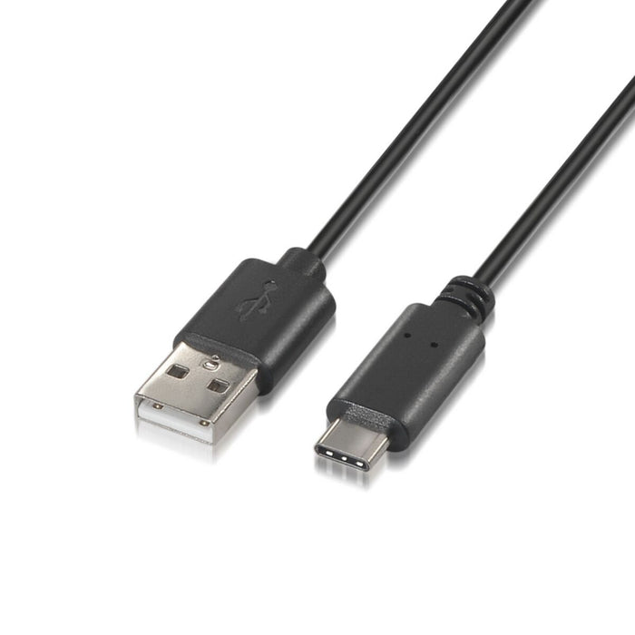 Cablu USB A 2.0 la USB-C Aisens A107-0051 Negru 1 m