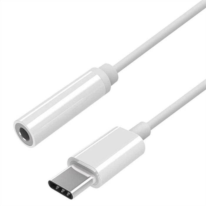 Adaptor USB C la Jack 3.5 mm Aisens A109-0384 Alb 15 cm