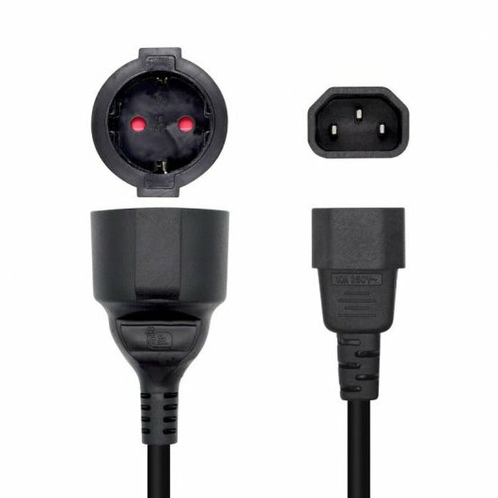 Cablu de Alimentare Aisens A132-0467 25 cm C14 CEE 7/7 Negru