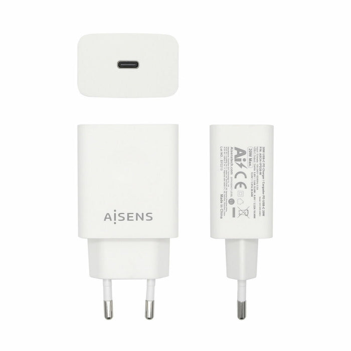 Încărcător de Perete Aisens ASCH-1PD20-W Alb 20 W USB-C (1 Unități)