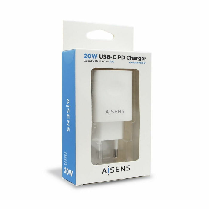 Încărcător de Perete Aisens ASCH-1PD20-W Alb 20 W USB-C (1 Unități)