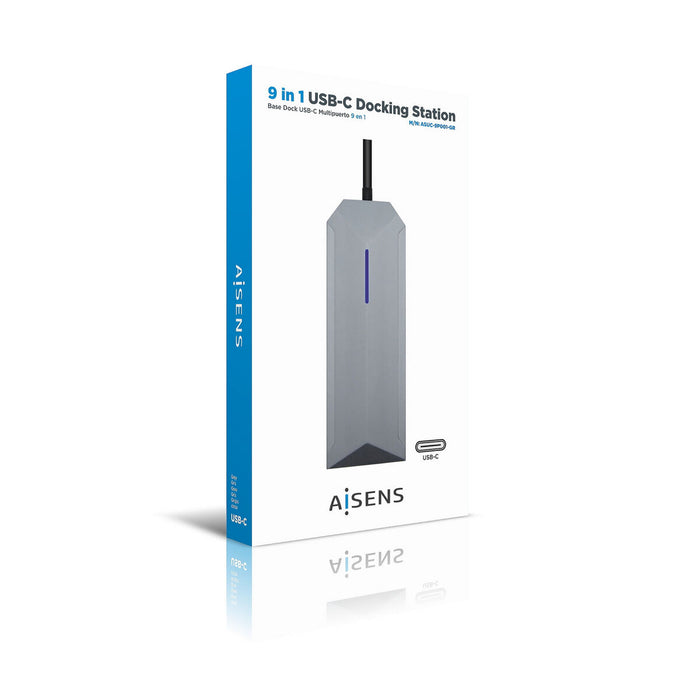 Hub USB Aisens ASUC-9P001-GR Gri 100 W (1 Unități)