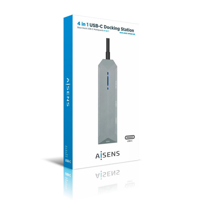 Hub USB Aisens ASUC-4P002-GR Gri 100 W (1 Unități)