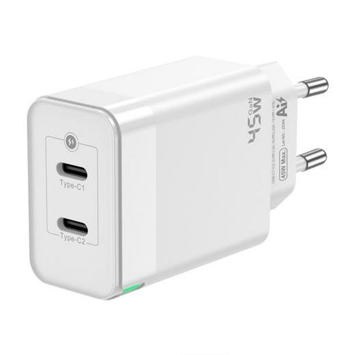 Încărcător de Perete Aisens ASCH-45W2P005-W Alb 45 W (1 Unități)