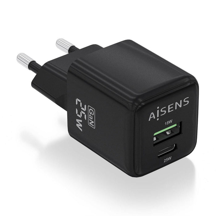 Încărcător de Perete Aisens ASCH-25W2P015-BK Negru 25 W (1 Unități)