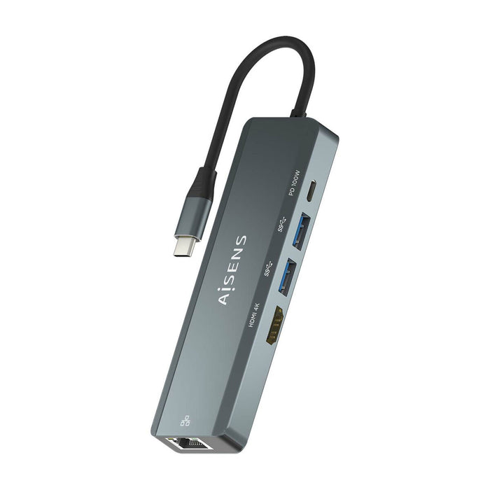 Hub USB Aisens ASUC-5P011-GR Gri (1 Unități)