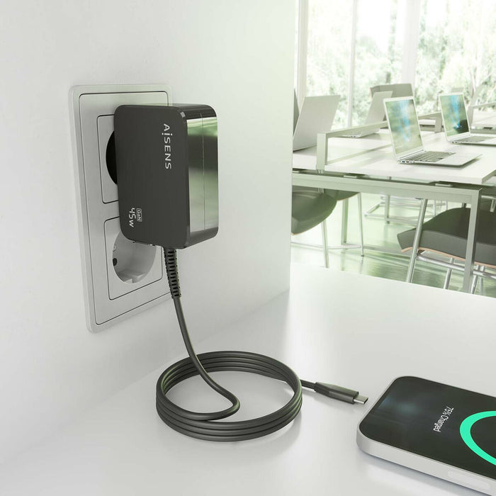 Încărcător de Perete Aisens ASCH-1PD45WL032-BK Negru 45 W (1 Unități)