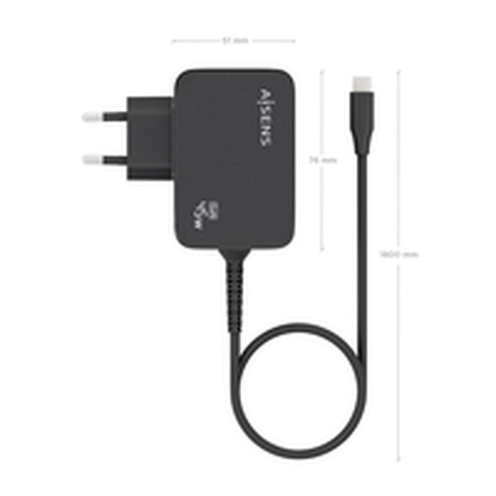 Încărcător de Perete Aisens ASCH-1PD45WL032-BK Negru 45 W (1 Unități)