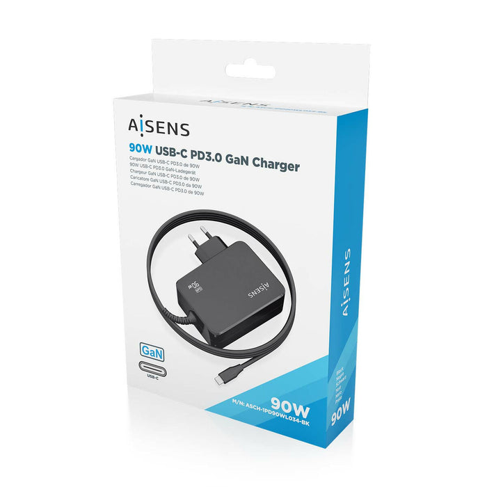 Încărcător de Perete Aisens ASCH-1PD90WL034-BK Negru 90 W (1 Unități)