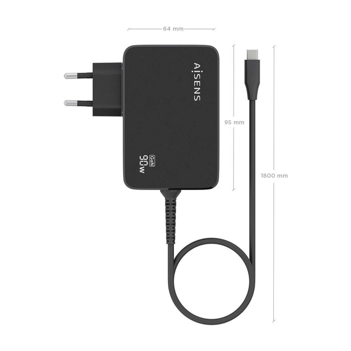 Încărcător de Perete Aisens ASCH-1PD90WL034-BK Negru 90 W (1 Unități)