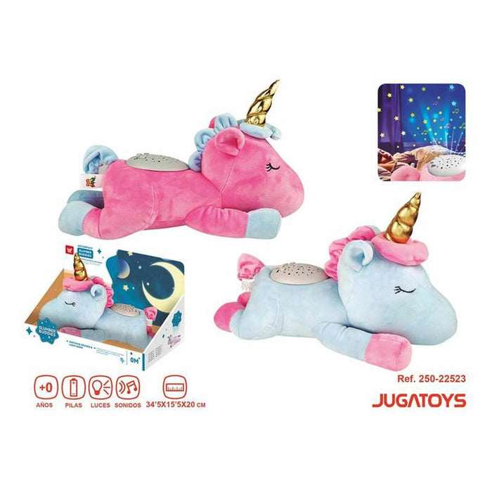 Jucărie Muzicală din Pluș Lumină Sunet Proiector Unicorn 20cm