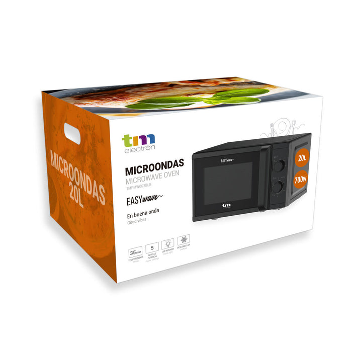 Cuptor cu microunde cu Grill TM Electron Negru 700 W 20 L