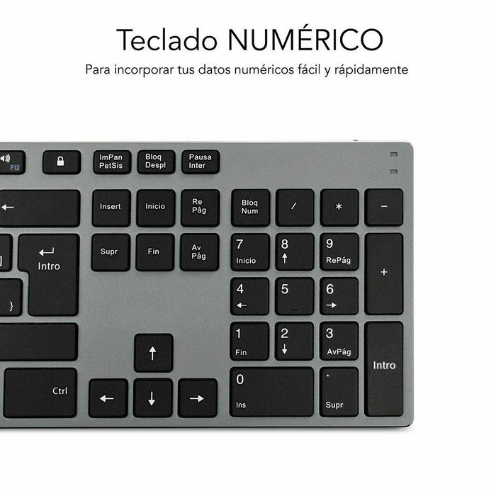 Tastatură Fără Fir Subblim SUB-KB-3ADE301 Bluetooth 3.0 Gri