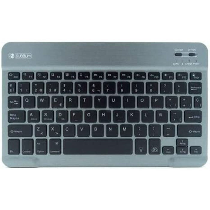Tastatură Bluetooth cu Suport pentru Tabletă Subblim SUB-KBT-SMBL31 Gri Qwerty Spaniolă QWERTY