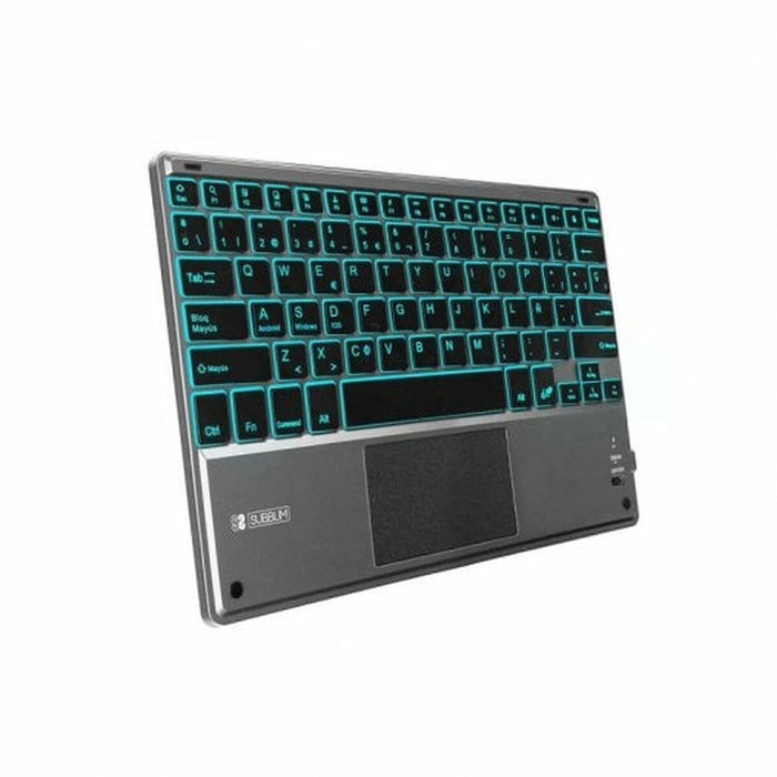 Tastatură Bluetooth cu Suport pentru Tabletă Subblim SUB-KBT-SMBT51 Gri Multicolor Qwerty Spaniolă QWERTY