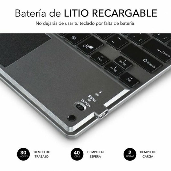 Tastatură Bluetooth cu Suport pentru Tabletă Subblim SUB-KBT-SMBT51 Gri Multicolor Qwerty Spaniolă QWERTY