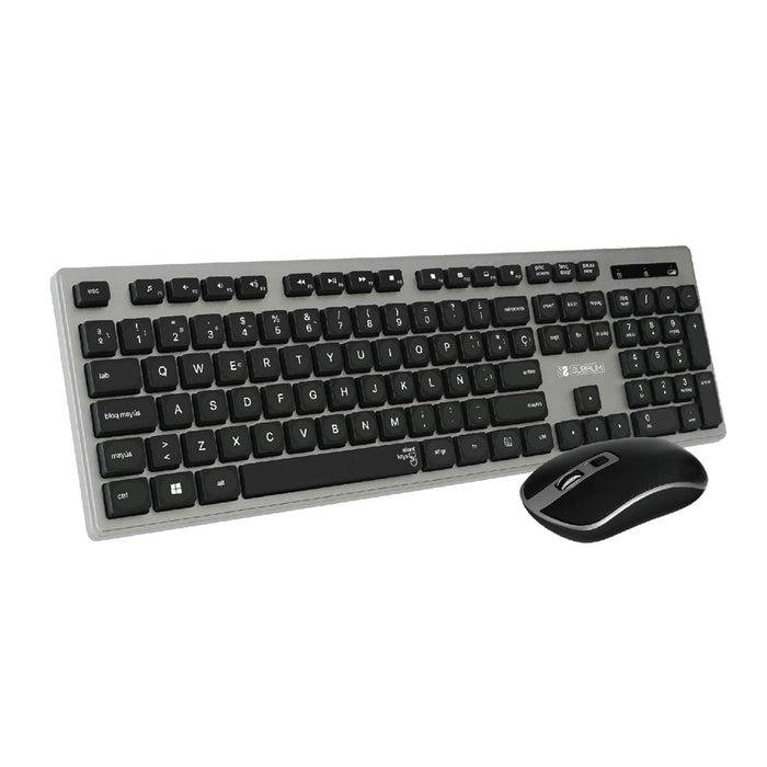 Tastatură și Mouse Fără Fir Subblim SUBKBW-CEKE01 Qwerty Spaniolă Negru/Gri