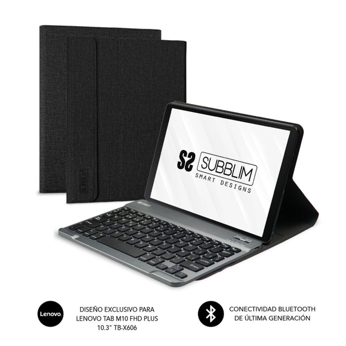 Husă pentru Tabletă și Tastatură Subblim KEYTAB PRO Negru Qwerty Spaniolă QWERTY