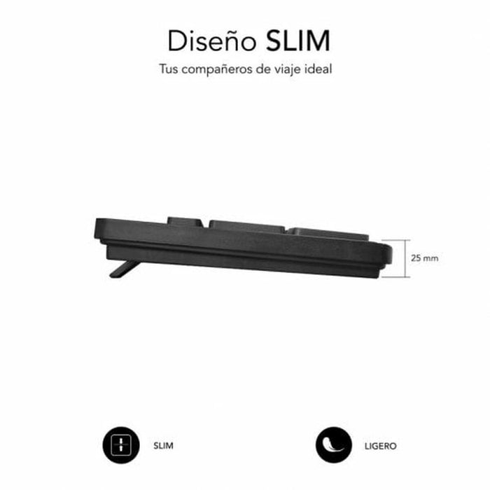 Tastatură numerică Subblim SUBKBC-0SSK50 Negru Qwerty Spaniolă QWERTY