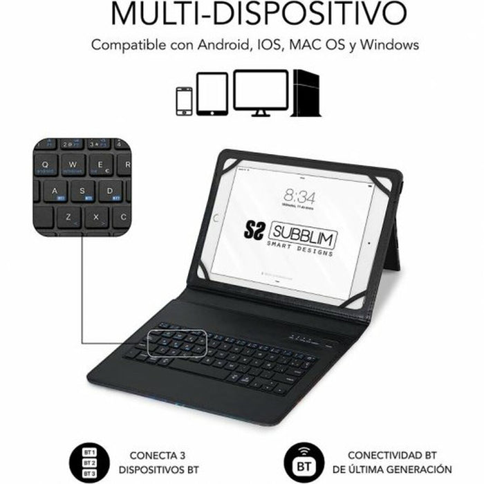 Husă pentru Tabletă și Tastatură Subblim SUBKT5-BTTB01 Albastru macOS