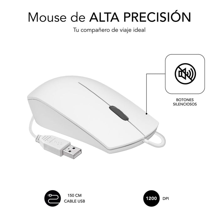 Mouse Subblim SUBMOB2BS002 Alb 1200 DPI