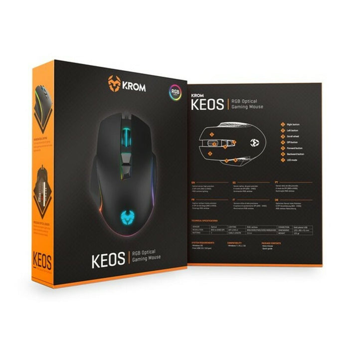 Mouse Gaming cu LED Krom Keos 6400 dpi RGB