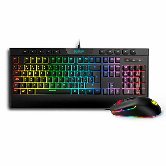 Tastatură și Mouse Gaming Krom Kalyos RGB Negru