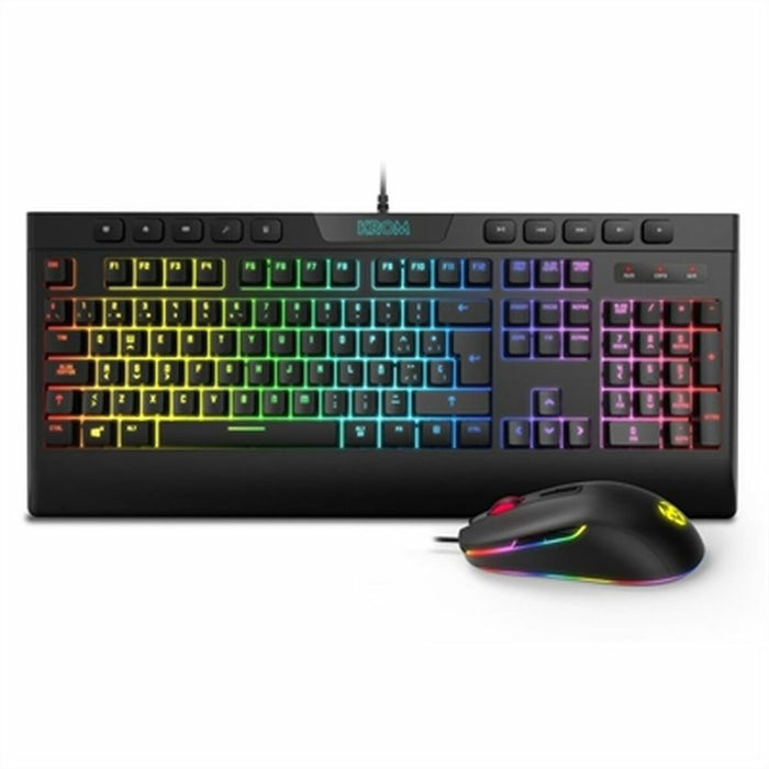 Tastatură și Mouse Gaming Krom Kalyos RGB Negru