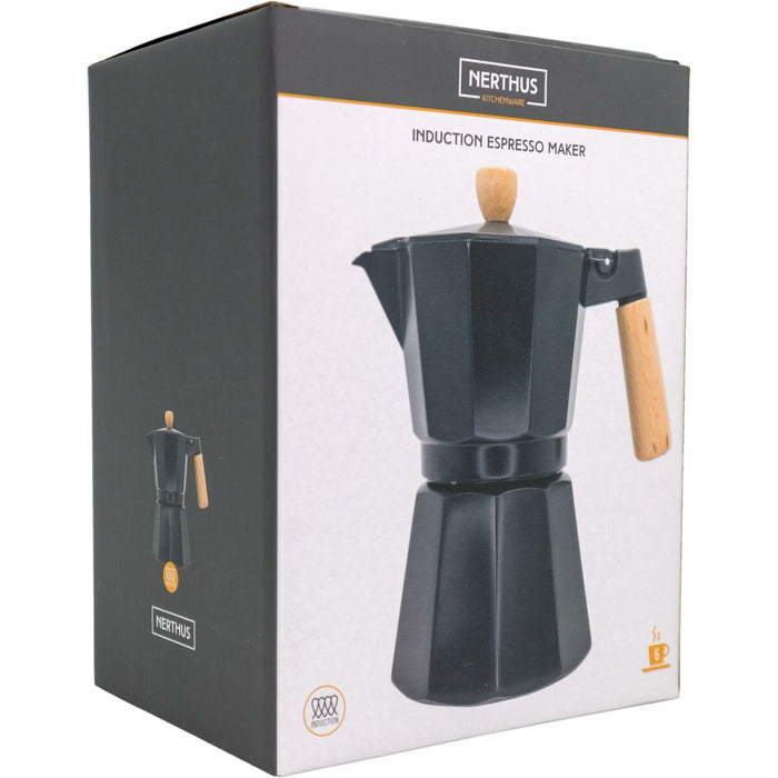 Cafetieră Italiană Vin Bouquet Aluminiu 6 Cești Negru