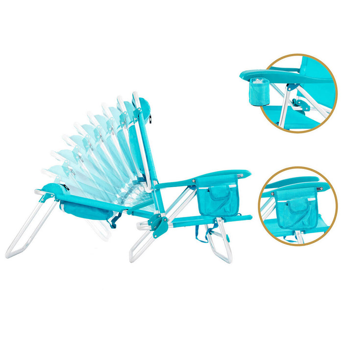 Scaun Pliant cu Frigider Textiline Coral 55 x 24 x 63 cm Turquoise