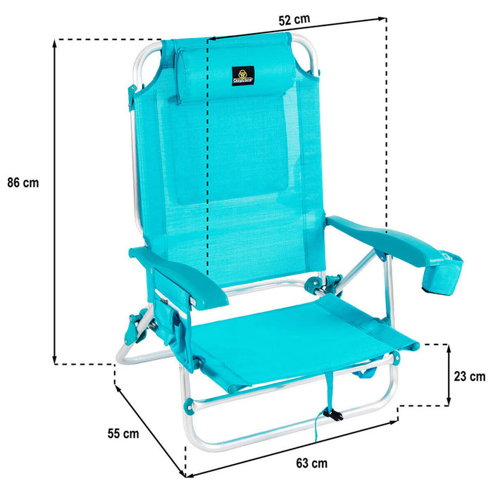 Scaun Pliant cu Frigider Textiline Coral 55 x 24 x 63 cm Turquoise