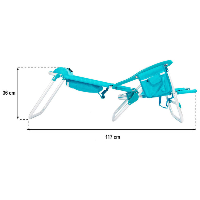 Scaun Pliant cu Frigider Textiline Coral 55 x 24 x 63 cm Turquoise