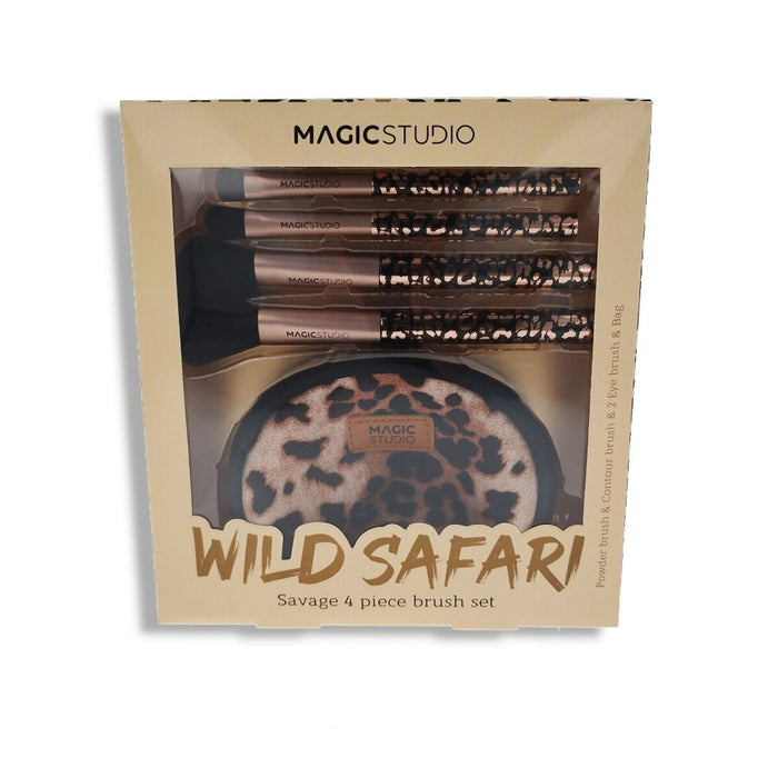 Set de Pensule de Machiaj Magic Studio Wild Safari Savage 4 Piese