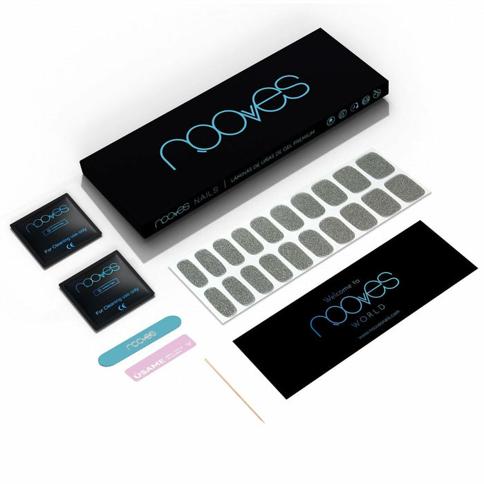 Gel Nail Foils Nooves Glitter grey (20 Unități)