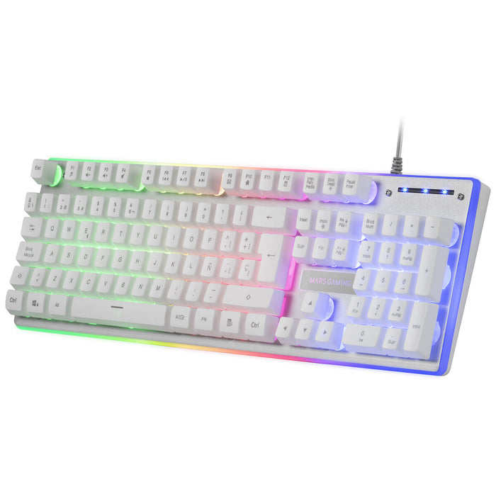 Tastatură Mars Gaming MK220 Qwerty Spaniolă RGB Alb