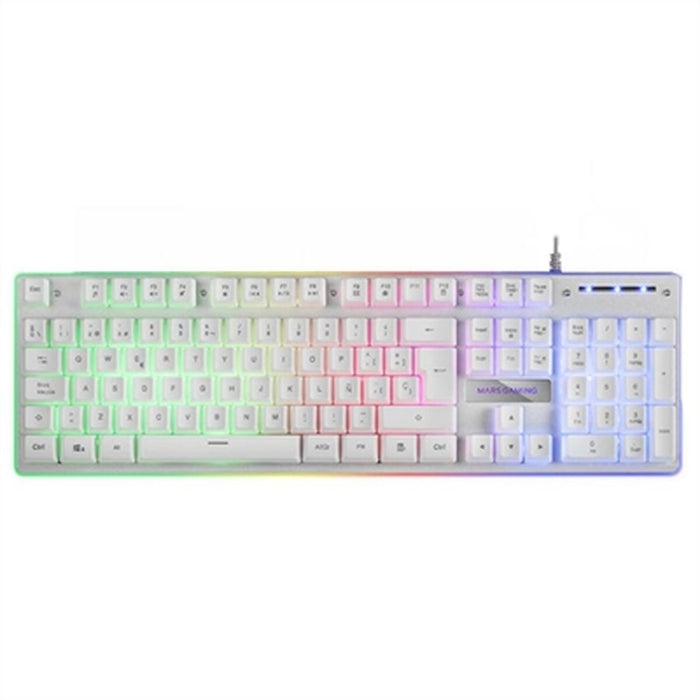 Tastatură Mars Gaming MK220 Qwerty Spaniolă RGB Alb