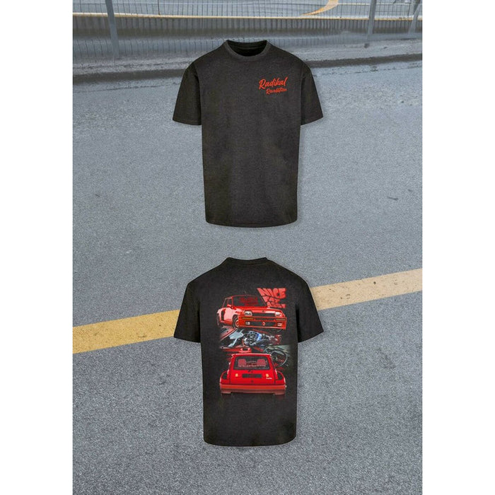 Tricou cu Mânecă Scurtă Bărbați RADIKAL NICE FAT ASS Antracit XL